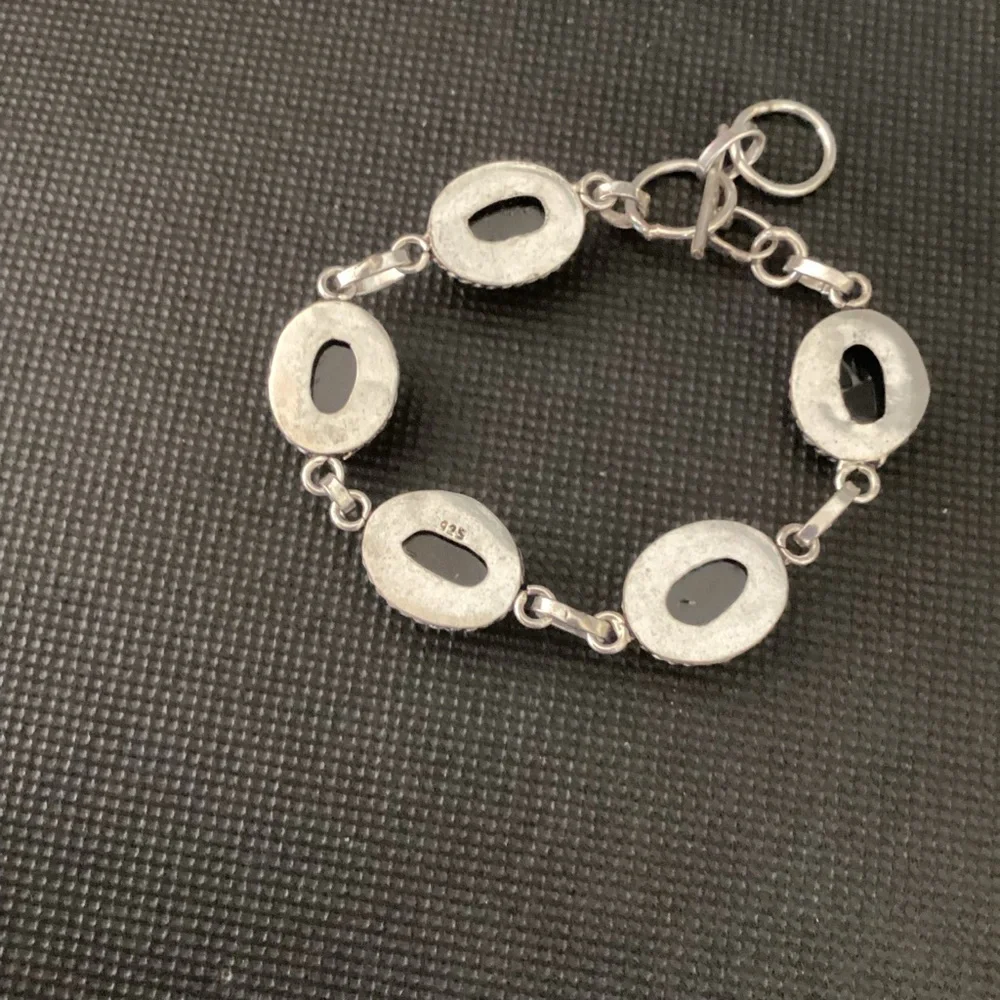 Sterling Silver 925 Coral Link Chain Bracelet - Picture 12 of 12